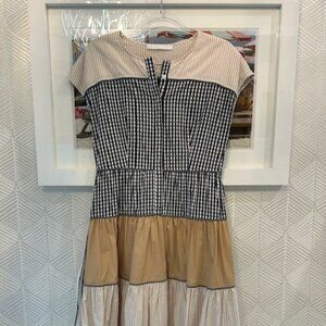Stylish Black and Tan Midi Dress